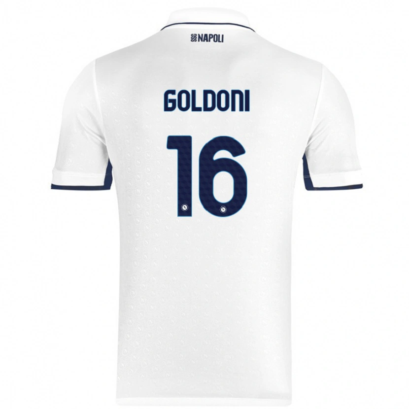 Danxen Donna Maglia Eleonora Goldoni #16 Bianco Blu Reale Kit Gara Away 2024/25 Maglietta