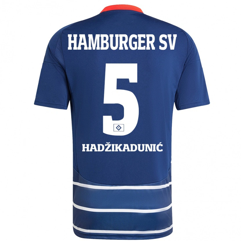 Danxen Donna Maglia Dennis Hadzikadunic #5 Blu Scuro Kit Gara Away 2024/25 Maglietta