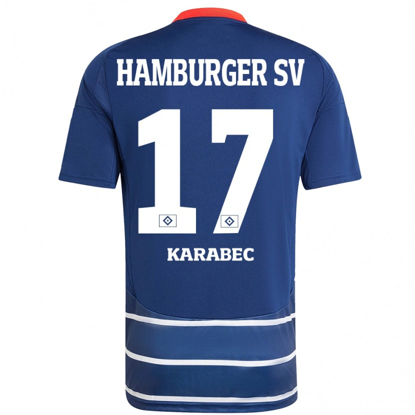 Danxen Donna Maglia Adam Karabec #17 Blu Scuro Kit Gara Away 2024/25 Maglietta