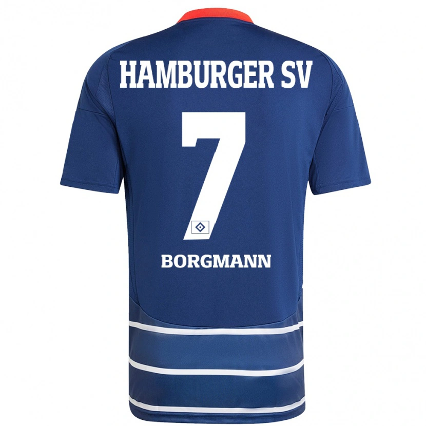 Danxen Donna Maglia Marcus Borgmann #7 Blu Scuro Kit Gara Away 2024/25 Maglietta