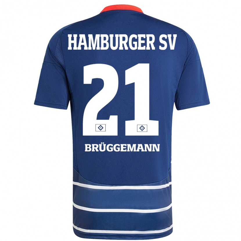 Danxen Donna Maglia William Brüggemann #21 Blu Scuro Kit Gara Away 2024/25 Maglietta