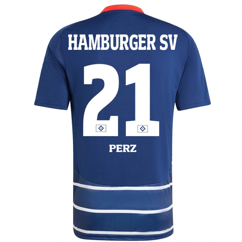 Danxen Donna Maglia Marcel Perz #21 Blu Scuro Kit Gara Away 2024/25 Maglietta