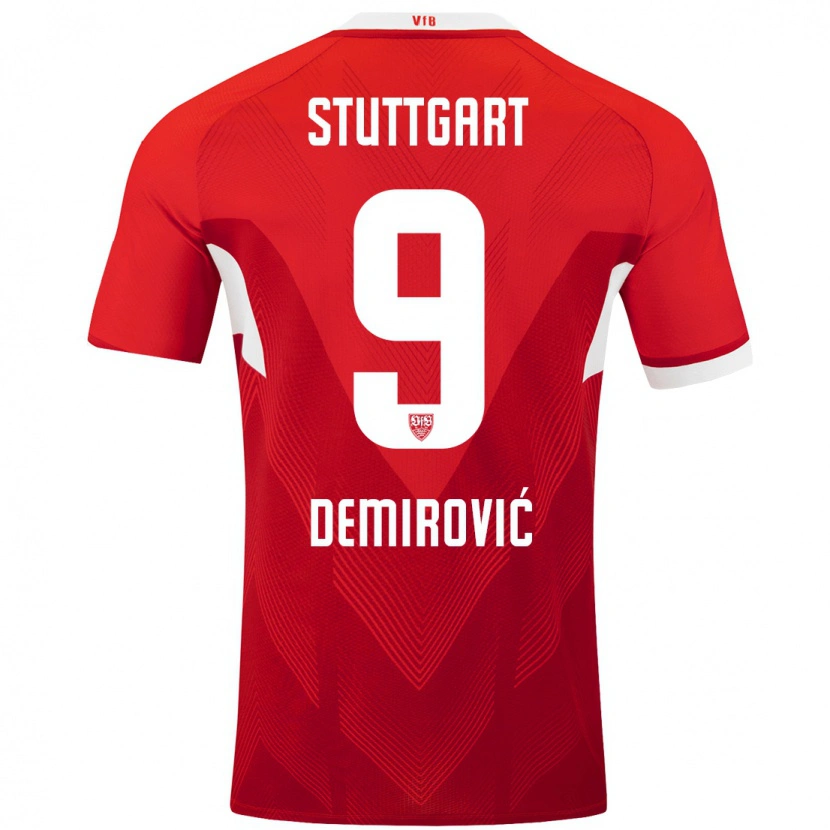 Danxen Donna Maglia Ermedin Demirovic #9 Rosso Bianco Kit Gara Away 2024/25 Maglietta