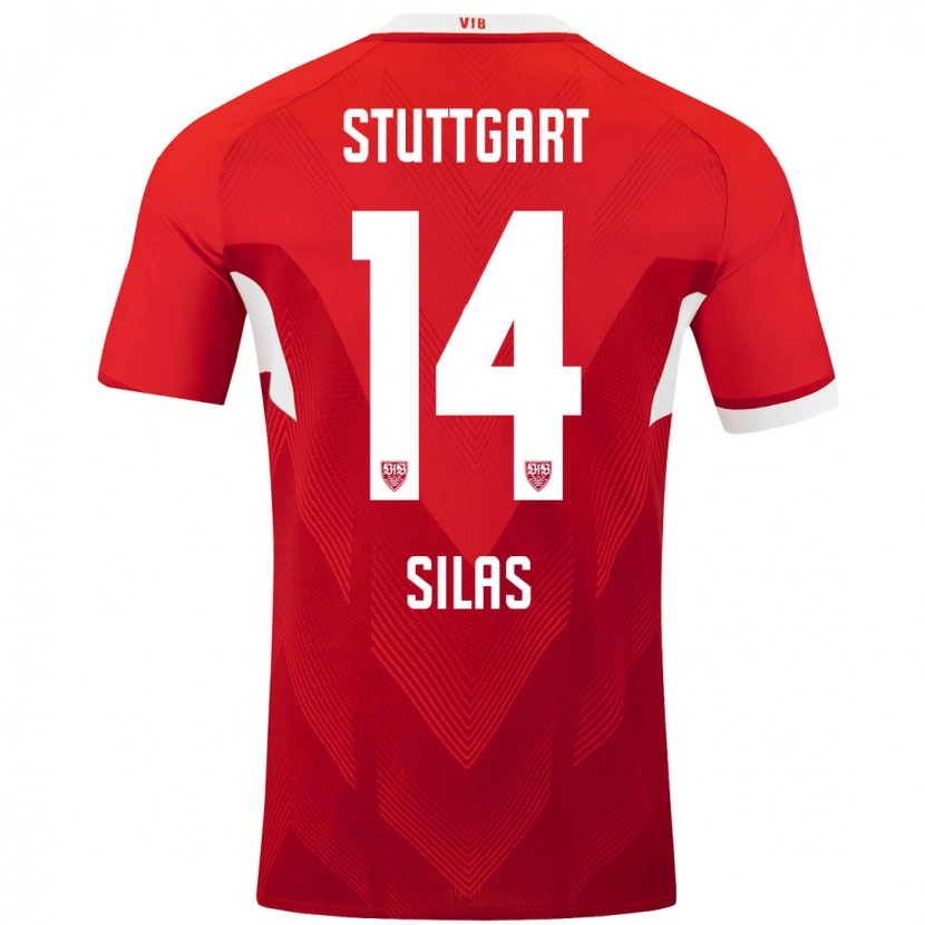 Danxen Donna Maglia Silas #14 Rosso Bianco Kit Gara Away 2024/25 Maglietta