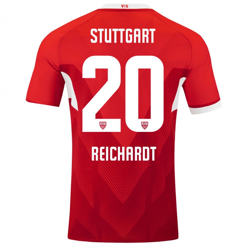 Danxen Donna Maglia Leon Reichardt #20 Rosso Bianco Kit Gara Away 2024/25 Maglietta