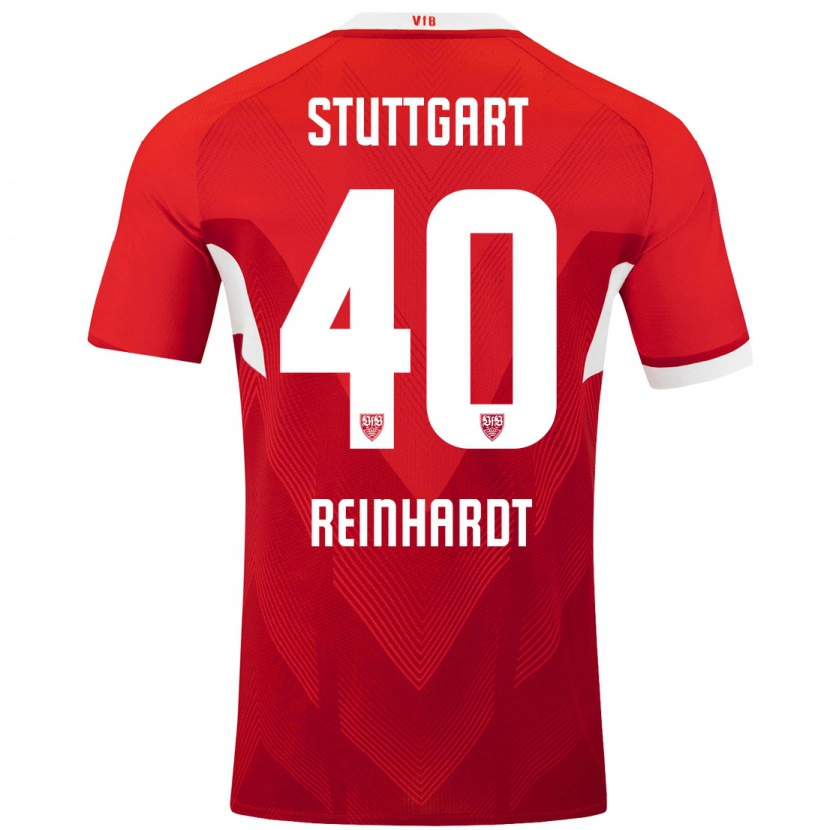 Danxen Donna Maglia Peter Reinhardt #40 Rosso Bianco Kit Gara Away 2024/25 Maglietta