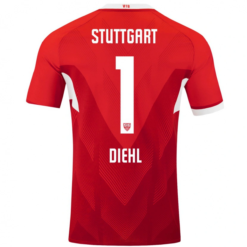Danxen Donna Maglia Vanessa Diehl #1 Rosso Bianco Kit Gara Away 2024/25 Maglietta