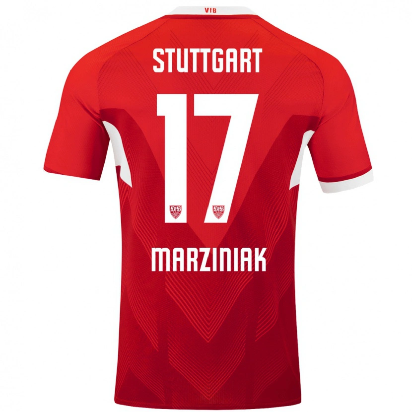 Danxen Donna Maglia Chiara Marziniak #17 Rosso Bianco Kit Gara Away 2024/25 Maglietta