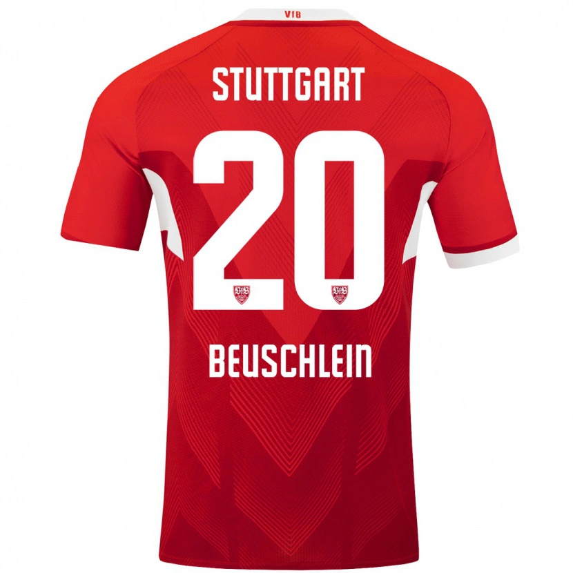 Danxen Donna Maglia Jana Beuschlein #20 Rosso Bianco Kit Gara Away 2024/25 Maglietta