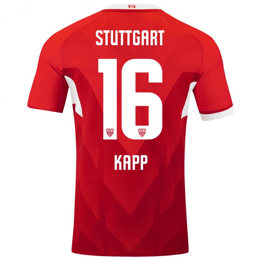 Danxen Donna Maglia Patrick Kapp #16 Rosso Bianco Kit Gara Away 2024/25 Maglietta