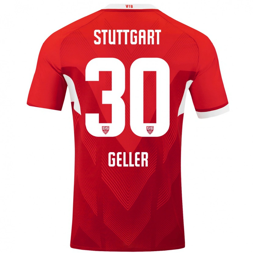 Danxen Donna Maglia Robert Geller #30 Rosso Bianco Kit Gara Away 2024/25 Maglietta