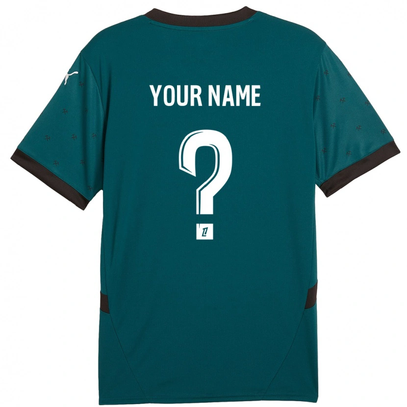 Danxen Donna Maglia Il Tuo Nome #0 Verde Scuro Kit Gara Away 2024/25 Maglietta