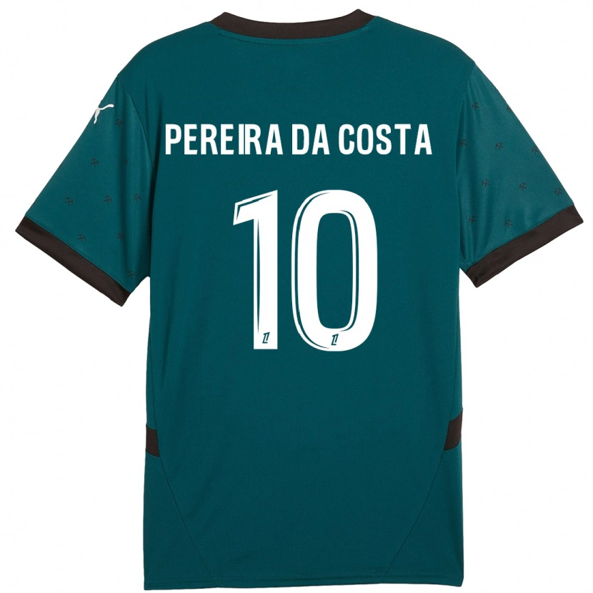 Danxen Donna Maglia David Pereira Da Costa #10 Verde Scuro Kit Gara Away 2024/25 Maglietta