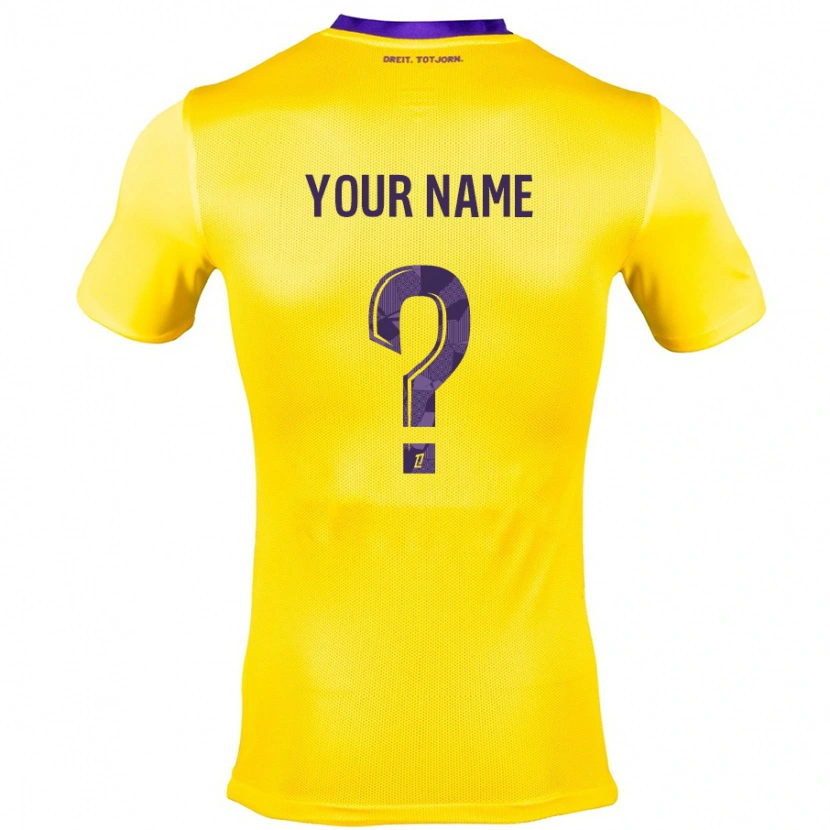 Danxen Donna Maglia Il Tuo Nome #0 Giallo Viola Kit Gara Away 2024/25 Maglietta