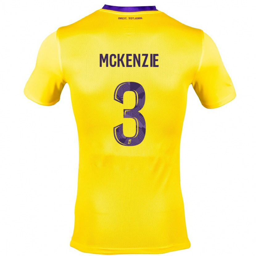 Danxen Donna Maglia Mark Mckenzie #3 Giallo Viola Kit Gara Away 2024/25 Maglietta