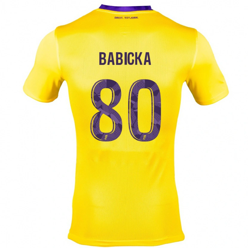 Danxen Donna Maglia Shavy Babicka #80 Giallo Viola Kit Gara Away 2024/25 Maglietta