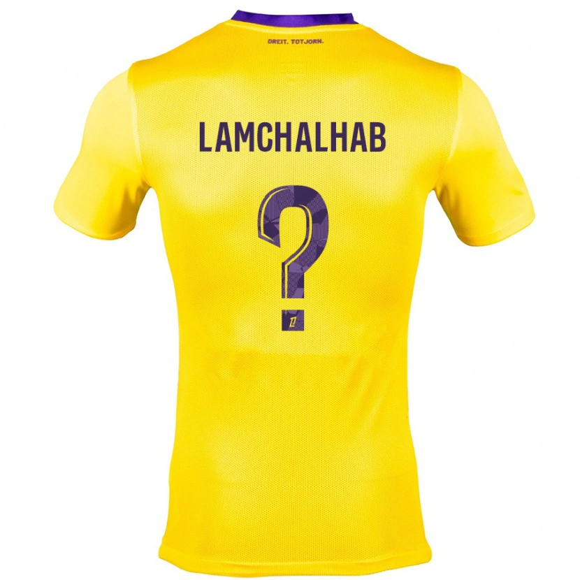 Danxen Donna Maglia Merwan Lamchalhab #0 Giallo Viola Kit Gara Away 2024/25 Maglietta
