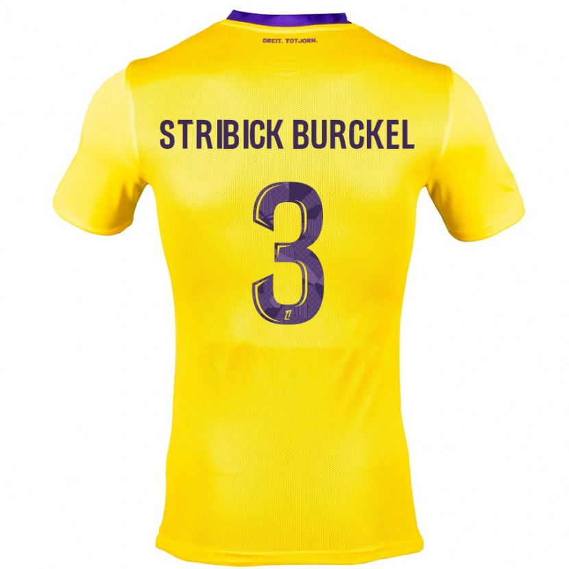 Danxen Donna Maglia Laetitia Stribick-Burckel #3 Giallo Viola Kit Gara Away 2024/25 Maglietta