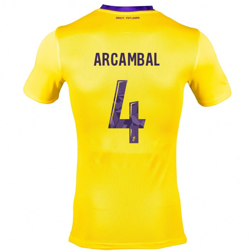 Danxen Donna Maglia Anais Arcambal #4 Giallo Viola Kit Gara Away 2024/25 Maglietta
