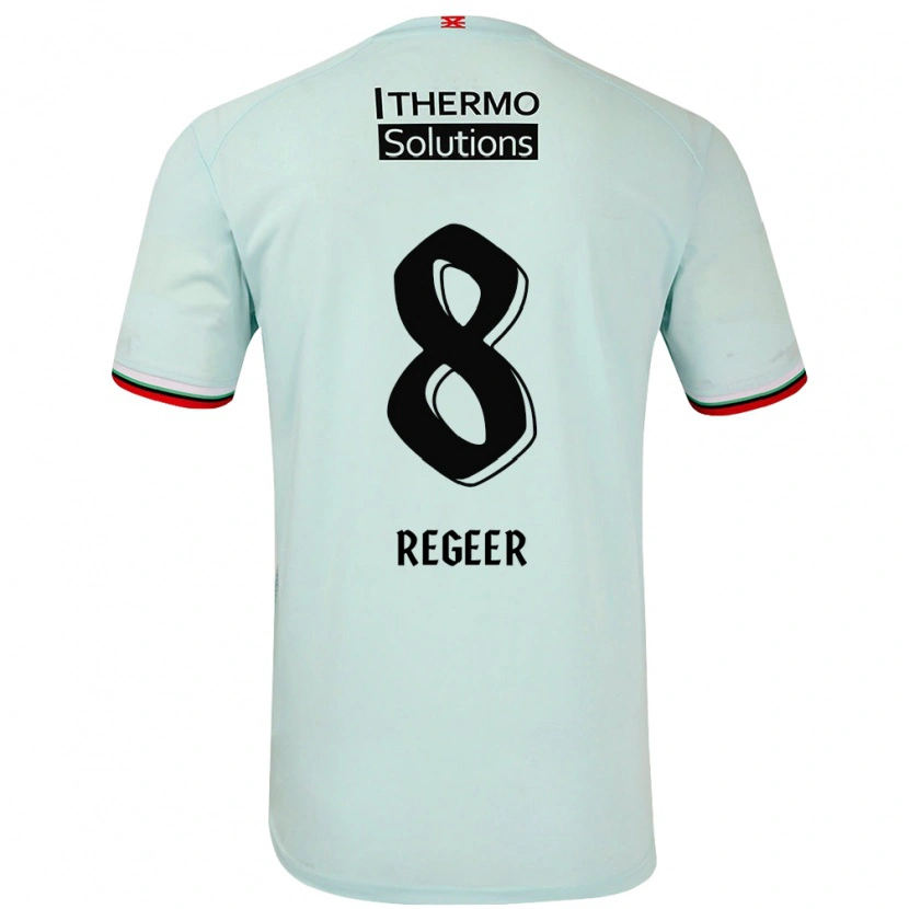 Danxen Donna Maglia Youri Regeer #8 Verde Chiaro Kit Gara Away 2024/25 Maglietta