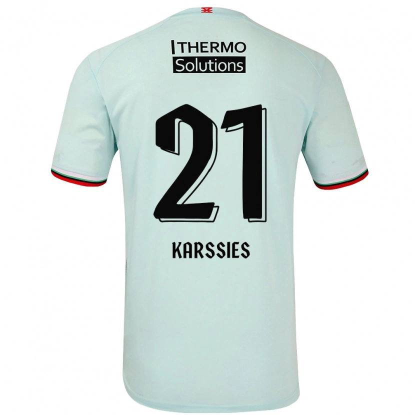 Danxen Donna Maglia Sam Karssies #21 Verde Chiaro Kit Gara Away 2024/25 Maglietta
