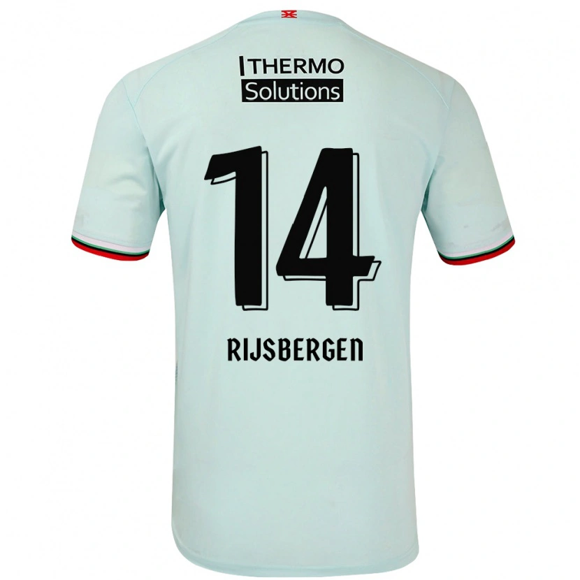 Danxen Donna Maglia Liz Rijsbergen #14 Verde Chiaro Kit Gara Away 2024/25 Maglietta