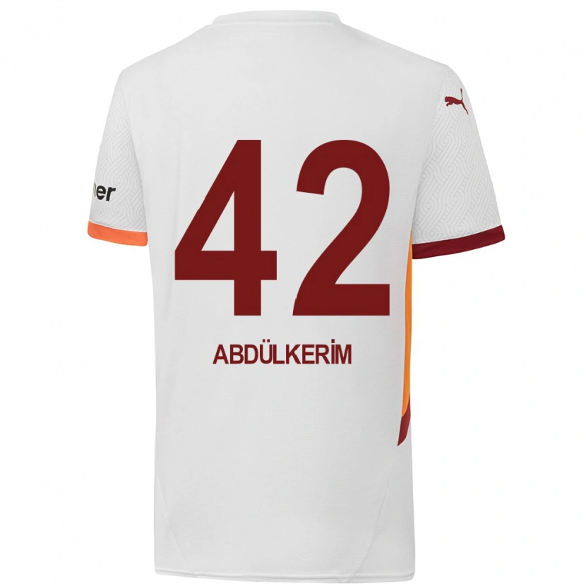 Danxen Donna Maglia Abdülkerim Bardakcı #42 Bianco Giallo Rosso Kit Gara Away 2024/25 Maglietta