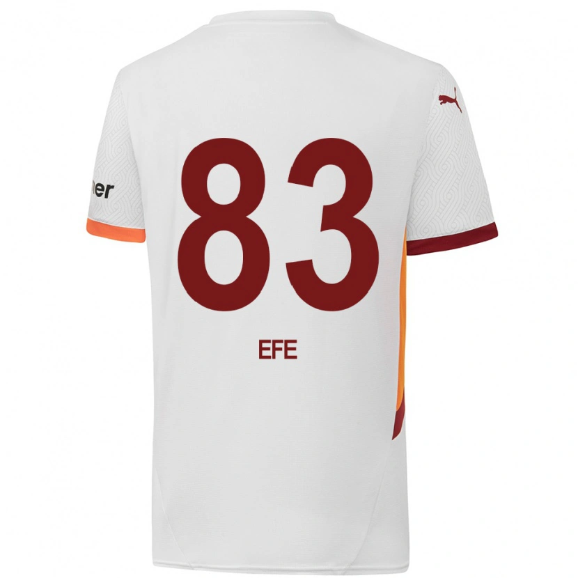 Danxen Donna Maglia Efe Akman #83 Bianco Giallo Rosso Kit Gara Away 2024/25 Maglietta