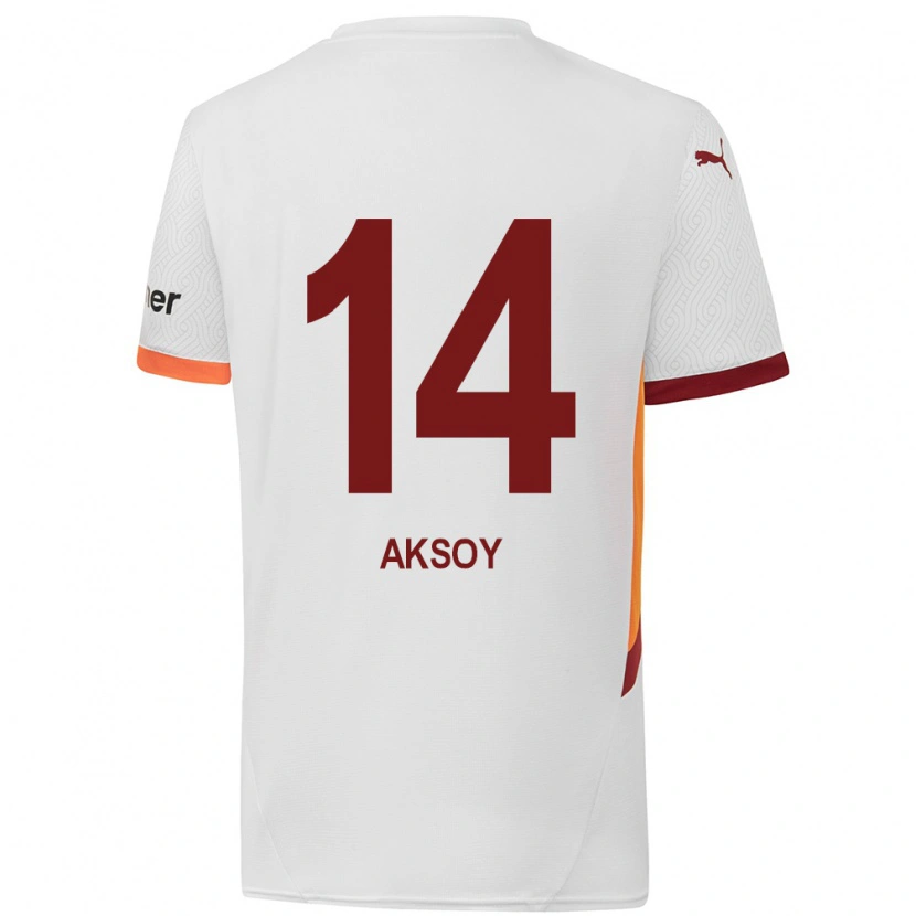 Danxen Donna Maglia Berkan Aksoy #14 Bianco Giallo Rosso Kit Gara Away 2024/25 Maglietta