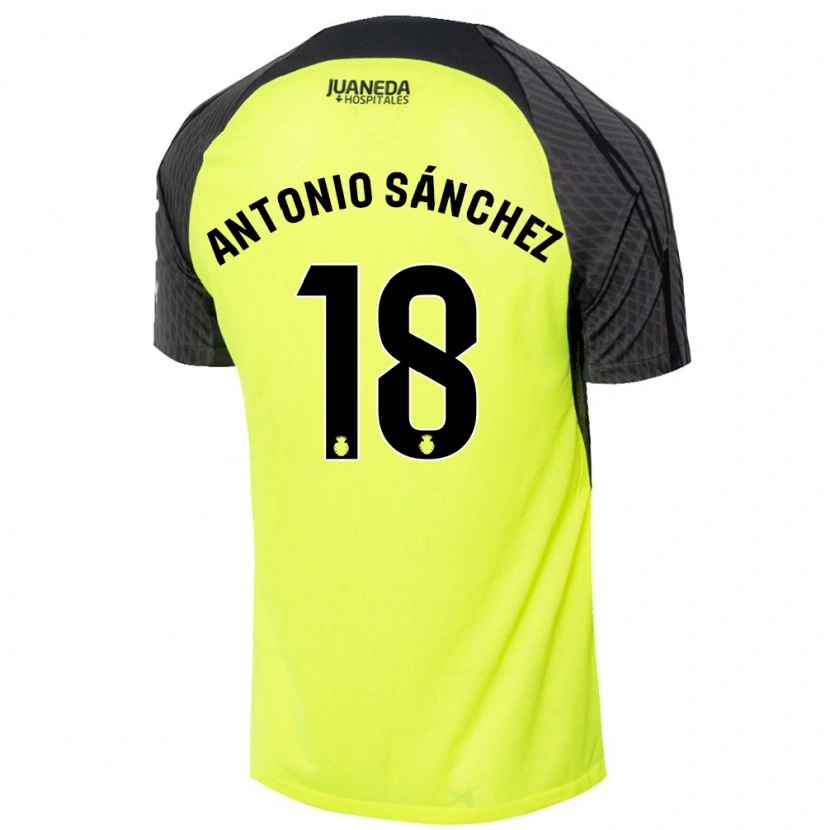 Danxen Donna Maglia Antonio Sánchez #18 Verde Fluorescente Nero Kit Gara Away 2024/25 Maglietta