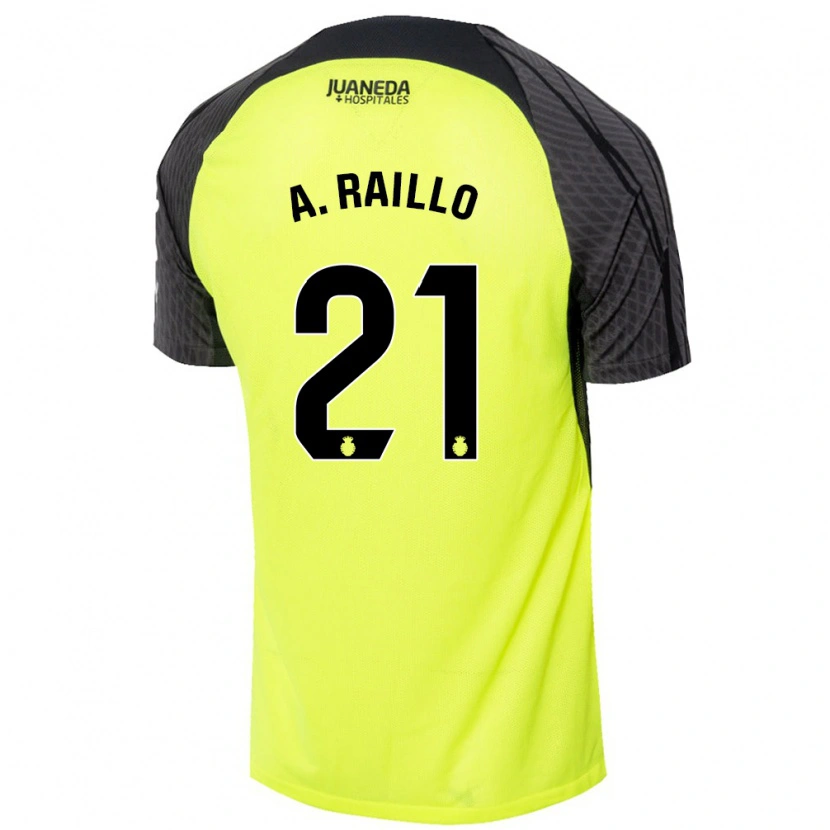 Danxen Donna Maglia Antonio Raíllo #21 Verde Fluorescente Nero Kit Gara Away 2024/25 Maglietta