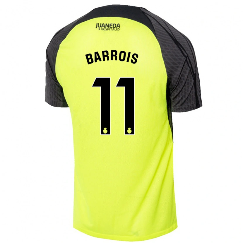 Danxen Donna Maglia Eliott Barrois #11 Verde Fluorescente Nero Kit Gara Away 2024/25 Maglietta