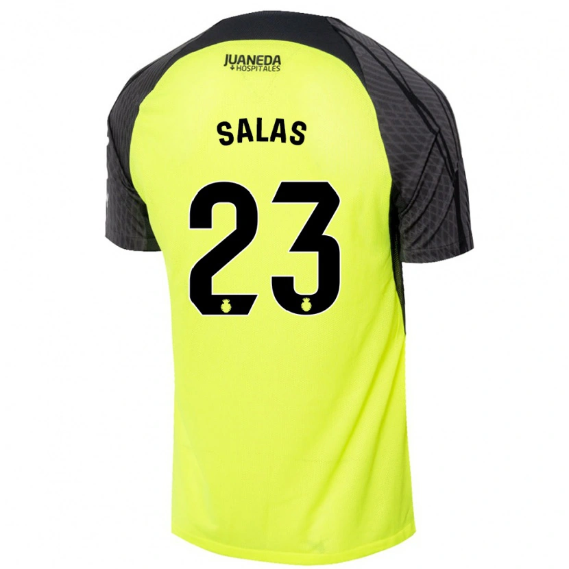Danxen Donna Maglia Jan Salas #23 Verde Fluorescente Nero Kit Gara Away 2024/25 Maglietta