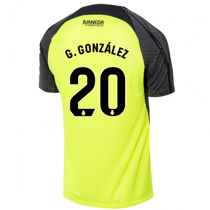 Danxen Donna Maglia Giovanni González #20 Verde Fluorescente Nero Kit Gara Away 2024/25 Maglietta