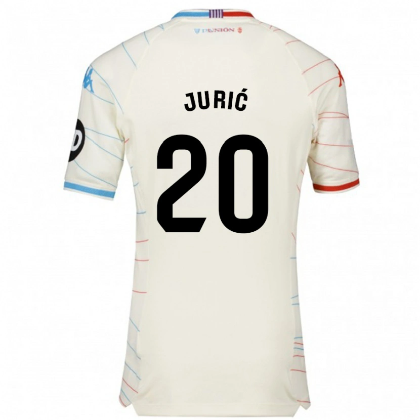 Danxen Donna Maglia Stanko Juric #20 Bianco Rosso Blu Kit Gara Away 2024/25 Maglietta