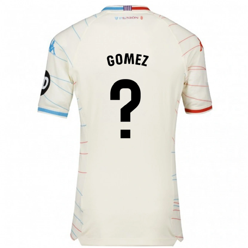 Danxen Donna Maglia Adrián Gómez #0 Bianco Rosso Blu Kit Gara Away 2024/25 Maglietta