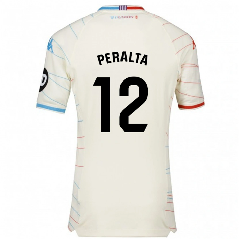 Danxen Donna Maglia Fernando Peralta #12 Bianco Rosso Blu Kit Gara Away 2024/25 Maglietta