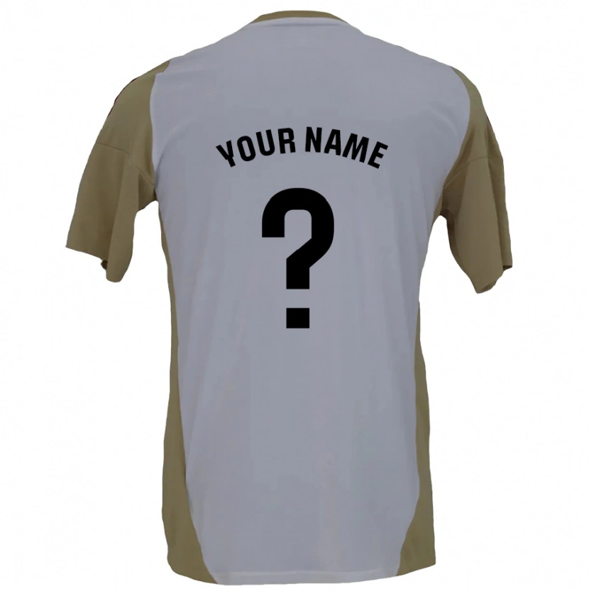 Danxen Donna Maglia Il Tuo Nome #0 Marrone Bianco Kit Gara Away 2024/25 Maglietta