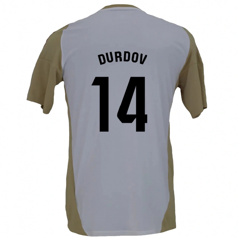 Danxen Donna Maglia Ivan Durdov #14 Marrone Bianco Kit Gara Away 2024/25 Maglietta