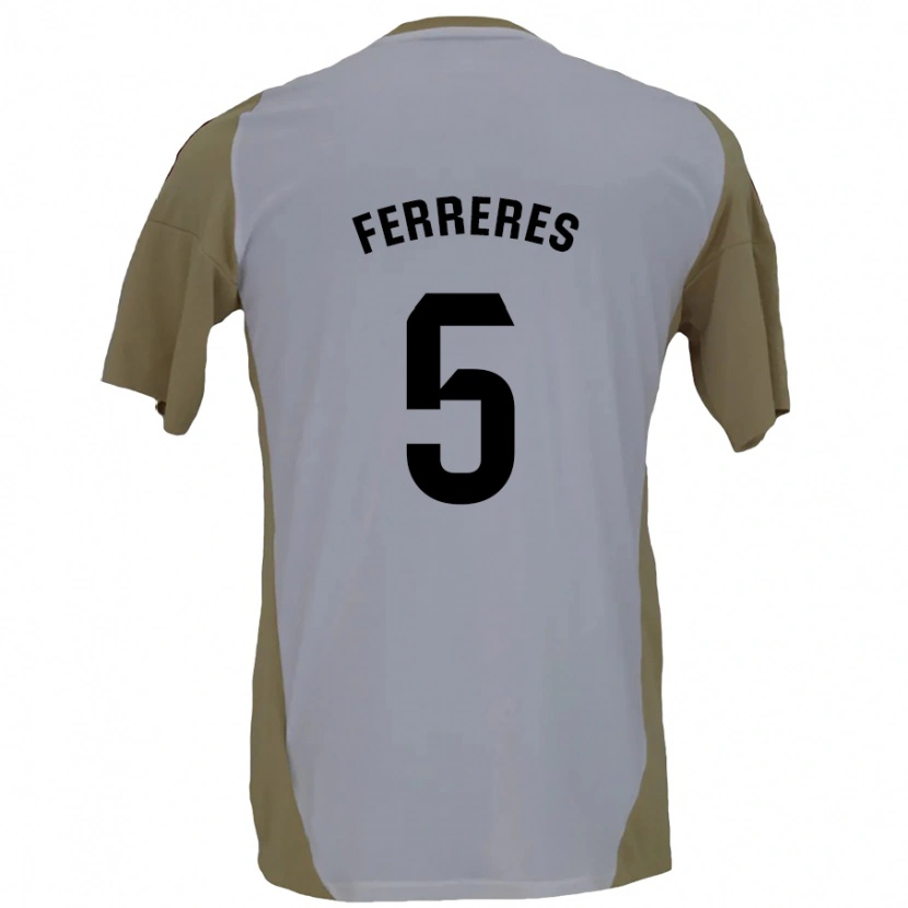 Danxen Donna Maglia Manolo Ferreres #5 Marrone Bianco Kit Gara Away 2024/25 Maglietta