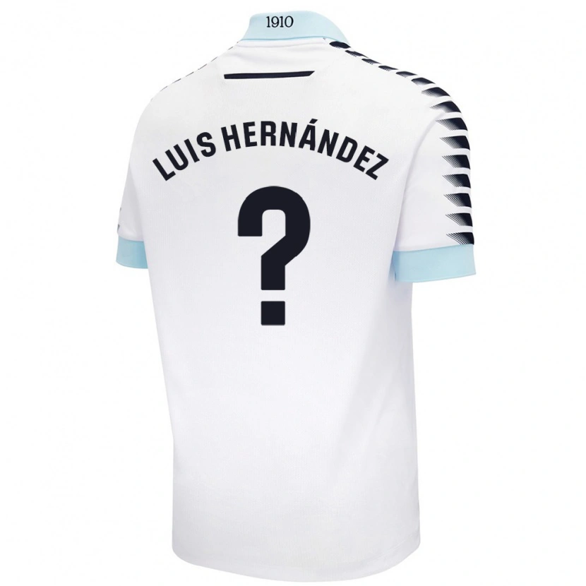 Danxen Donna Maglia Luis Hernández #0 Bianco Blu Kit Gara Away 2024/25 Maglietta