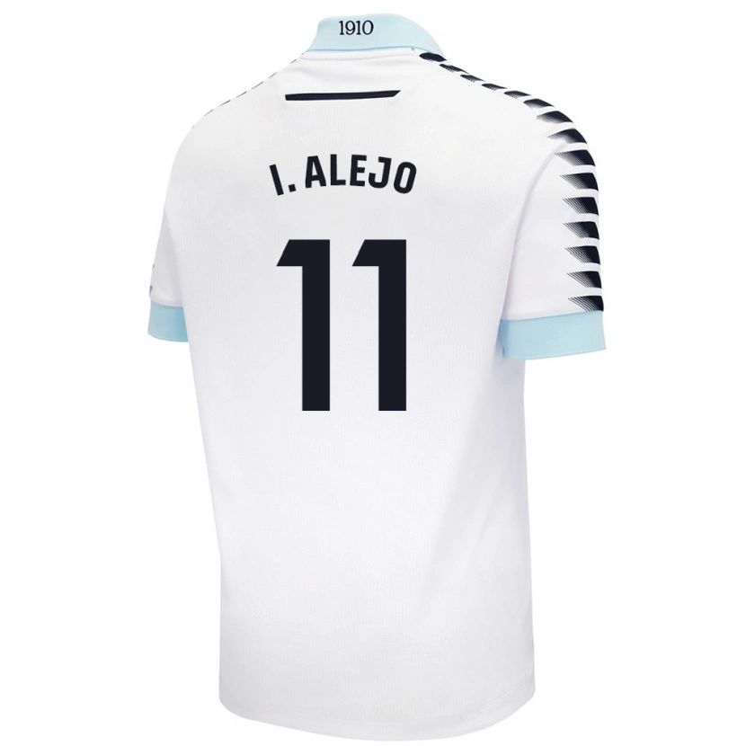 Danxen Donna Maglia Iván Alejo #11 Bianco Blu Kit Gara Away 2024/25 Maglietta