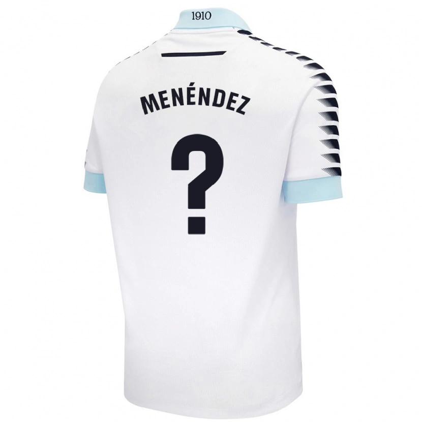 Danxen Donna Maglia Jaime Menéndez #0 Bianco Blu Kit Gara Away 2024/25 Maglietta