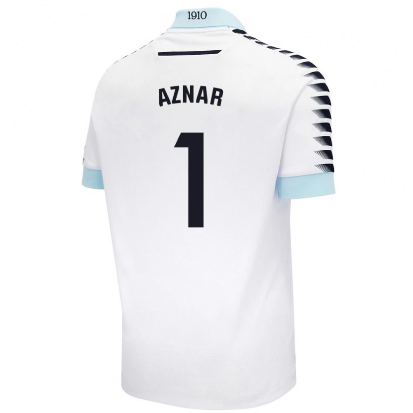 Danxen Donna Maglia Victor Aznar #1 Bianco Blu Kit Gara Away 2024/25 Maglietta
