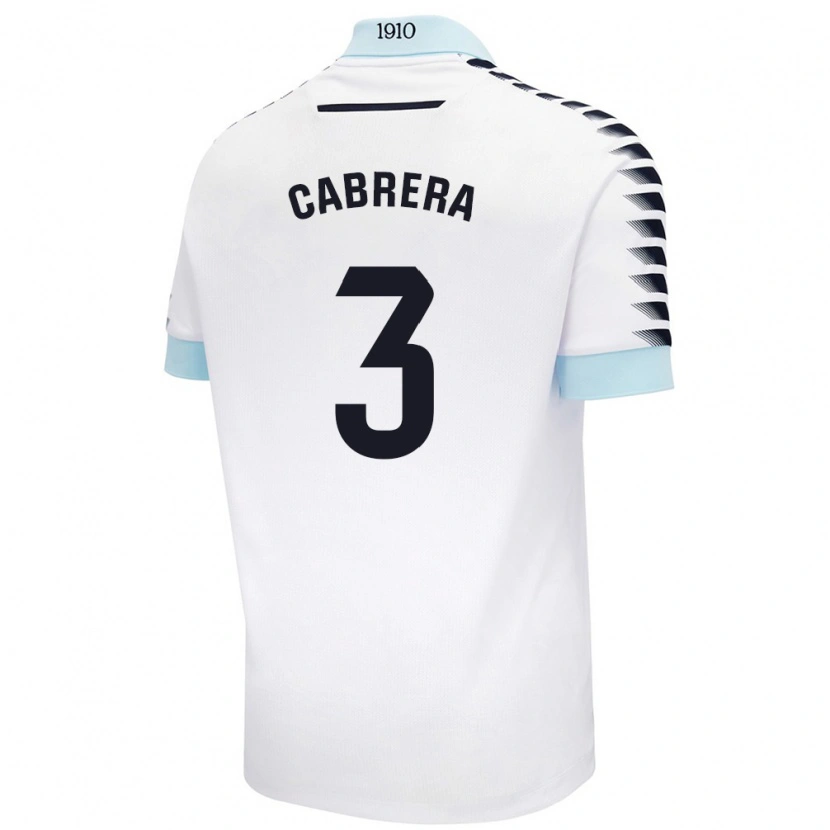 Danxen Donna Maglia Julio Cabrera #3 Bianco Blu Kit Gara Away 2024/25 Maglietta