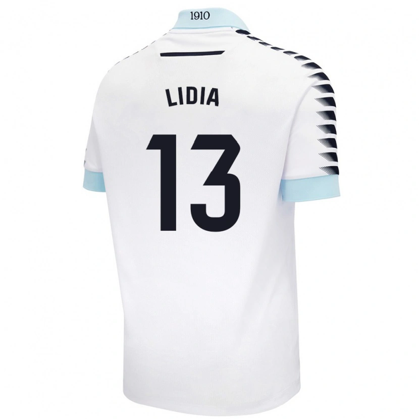 Danxen Donna Maglia Lidia Rincón García #13 Bianco Blu Kit Gara Away 2024/25 Maglietta