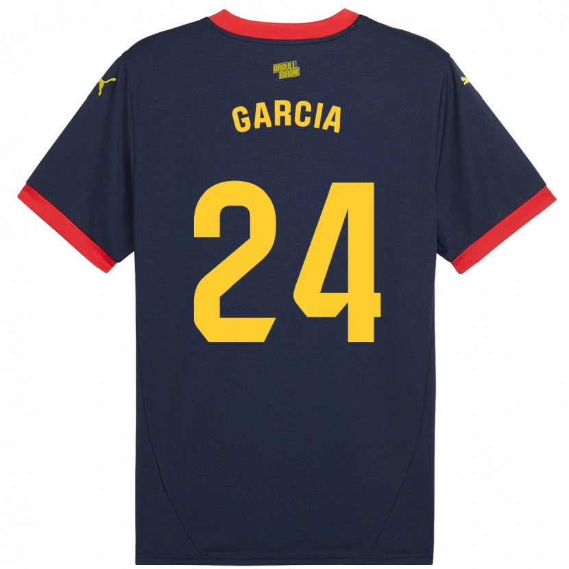 Danxen Donna Maglia Borja García #24 Rosso Navy Kit Gara Away 2024/25 Maglietta