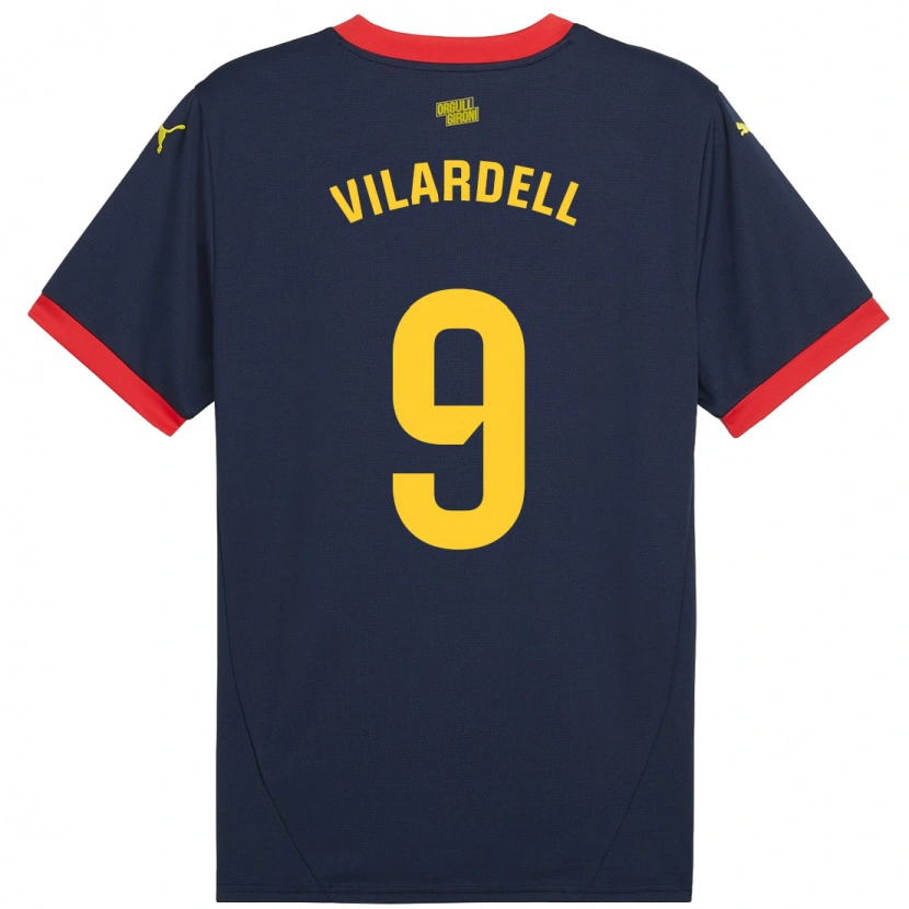 Danxen Donna Maglia Júlia Vilardell #9 Rosso Navy Kit Gara Away 2024/25 Maglietta