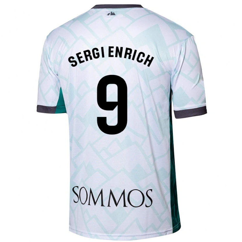Danxen Donna Maglia Sergi Enrich #9 Bianco Verde Kit Gara Away 2024/25 Maglietta