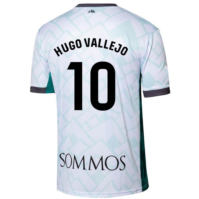 Danxen Donna Maglia Hugo Vallejo #10 Bianco Verde Kit Gara Away 2024/25 Maglietta